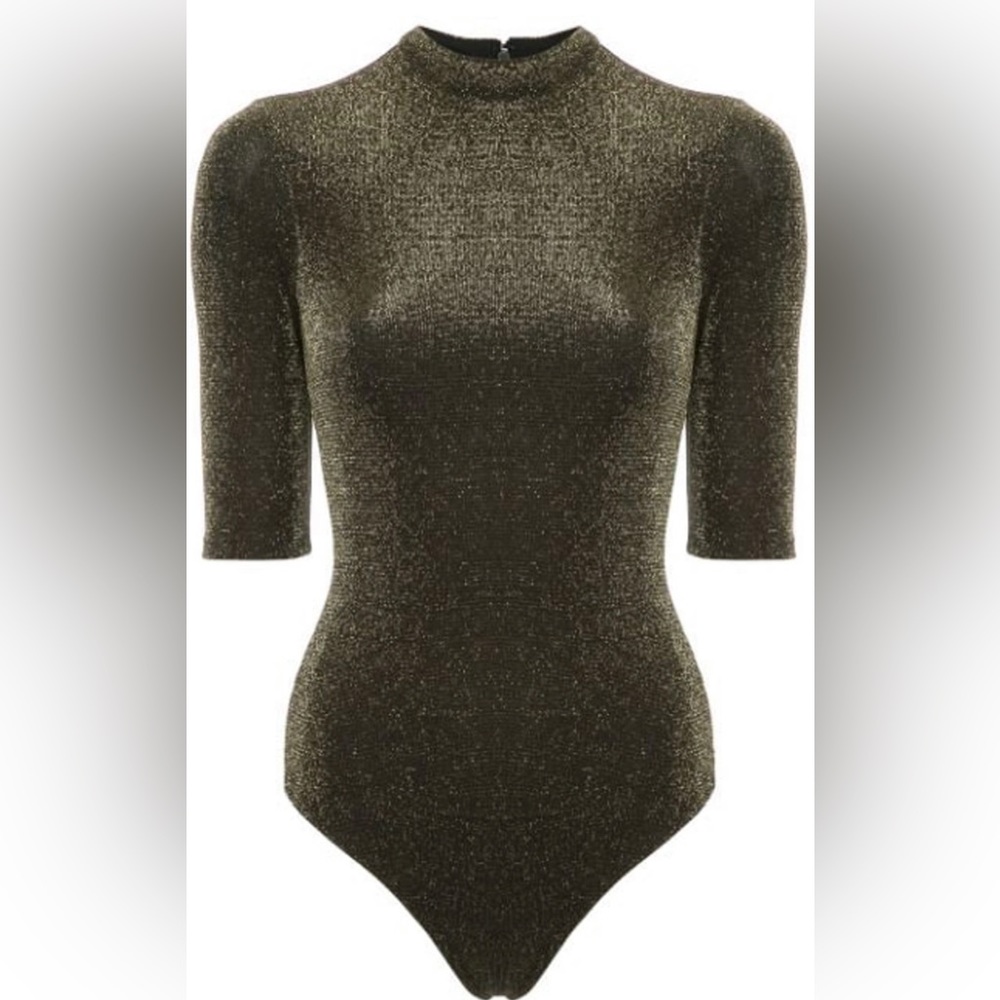 Alice + Olivia Nisha Metallic Bodysuit